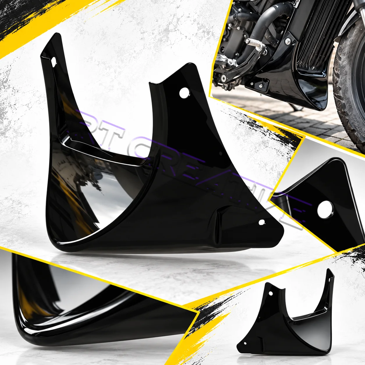 Dedicated Engine Lower Deflector & Water Tank Net Decor Fit Keeway V Cruise125 V302C, Bottom Support Guard Mod