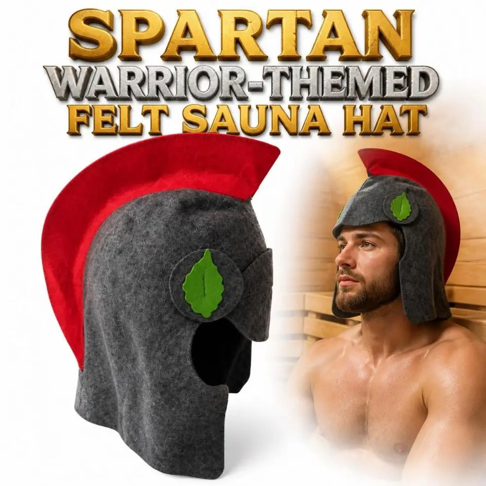 Spartan Warrior Design Sauna Cap Thick Wool Felt Lightweight Bath Hat Secure Fit High Temperature Resistance Steam Room Hat