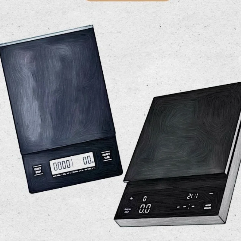 Electronic scale, hand-brewed coffee electronic scale, multi-functional touch chronograph scale