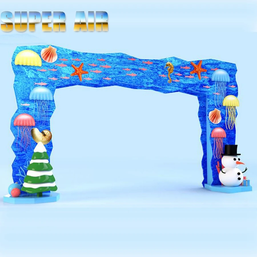 Cartoon inflatable arch outdoor park can move professional custom-made security simple folding