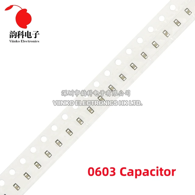 100 sztuk 0603 SMD Chip wielowarstwowy kondensator ceramiczny 0.5pF - 22uF 10pF 22pF 100pF 1nF 10nF 15nF 100nF 0.1uF 1uF 2.2uF 4.7uF 10uF