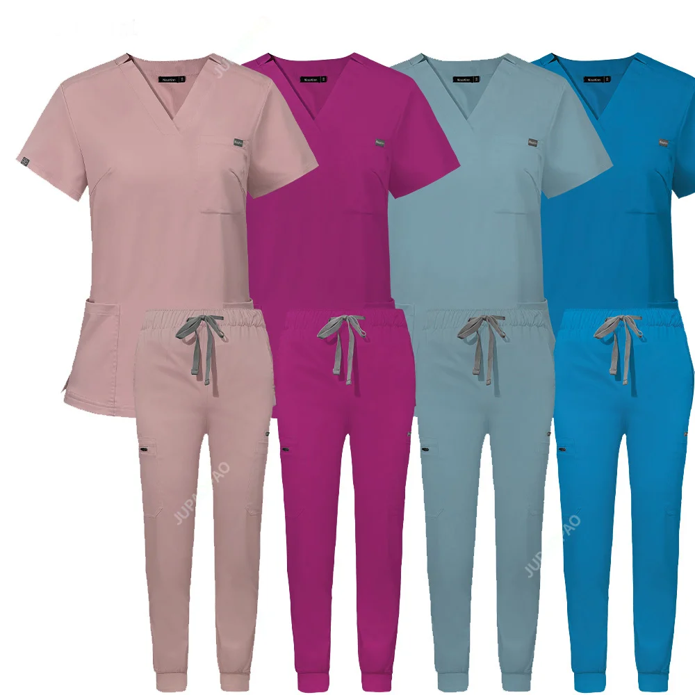 Conjunto de ropa de trabajo clínica Dental para mujer, uniforme médico de ajuste Delgado, accesorios de enfermera, trajes quirúrgicos en general