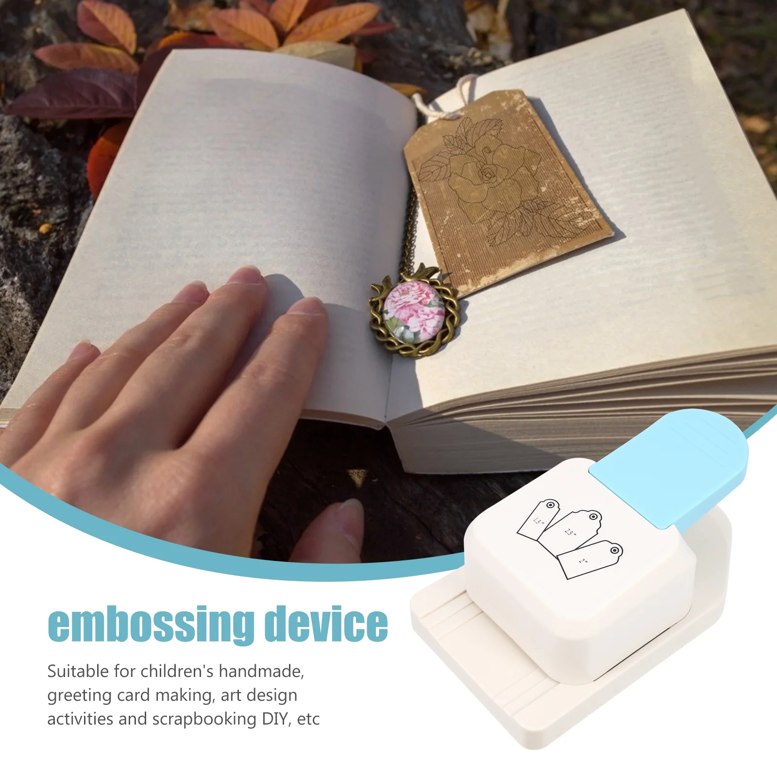 

Bookmark Embossing Machine Versatile Punch Tag Shape Round Paper Craft Punching Zinc Alloy DIY