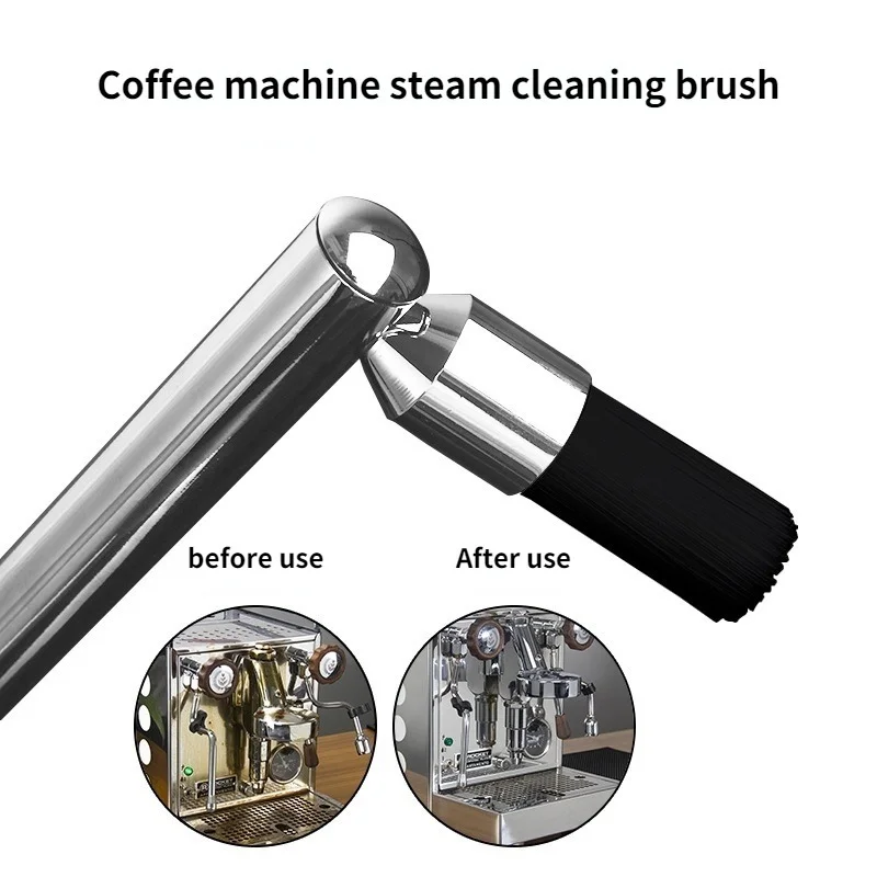 Coffee Brush Coffee Machine Steam Cleaning Brush Anti-scalding Wooden Handle Coffee Machine Cleaning Tool Coffee Appliance