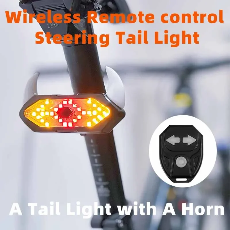 

Bike Turn Signal Rear Light Remote Bicycle Lights LED USB Rechargeable Bicycle Lamp Bike Wireless Warning Tail Light Bicycle