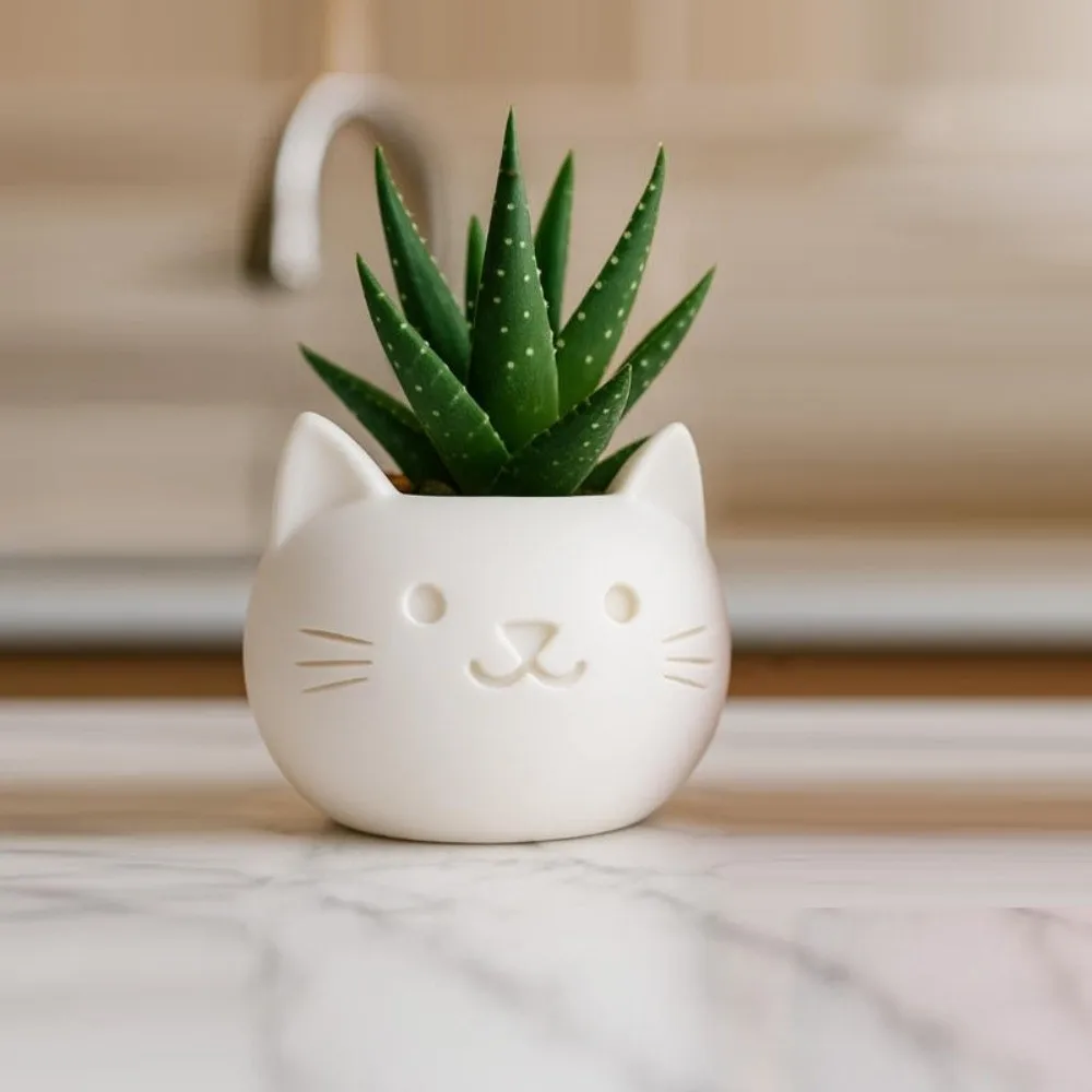 For Plant Lovers 3d Printed Cat Shaped Flower Pot Home Decor Mini Storage Box Succulent Pot Ornaments Plant Container Gift