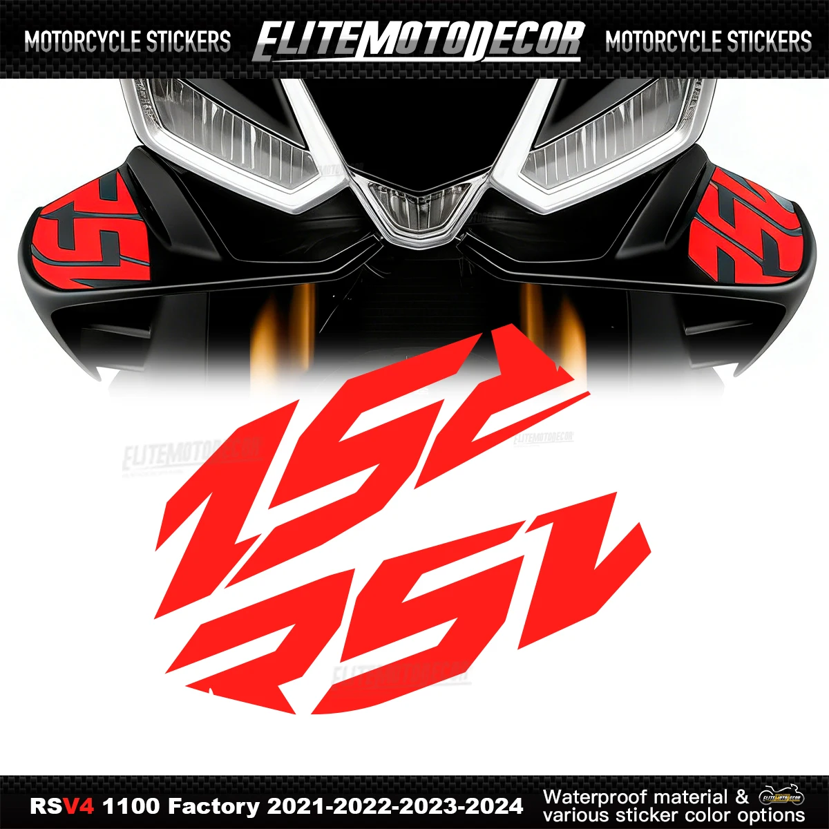 For Aprilia RSV4 1100 2021-2024 Wing Side Panel Sticker Kit Motorcycle Fairing Vinyl Decal Stickers