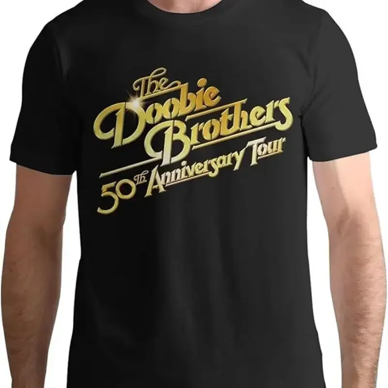The Doobie Brothers Band 50Th Anniversary schwarzes Baumwoll-T-Shirt Kk240