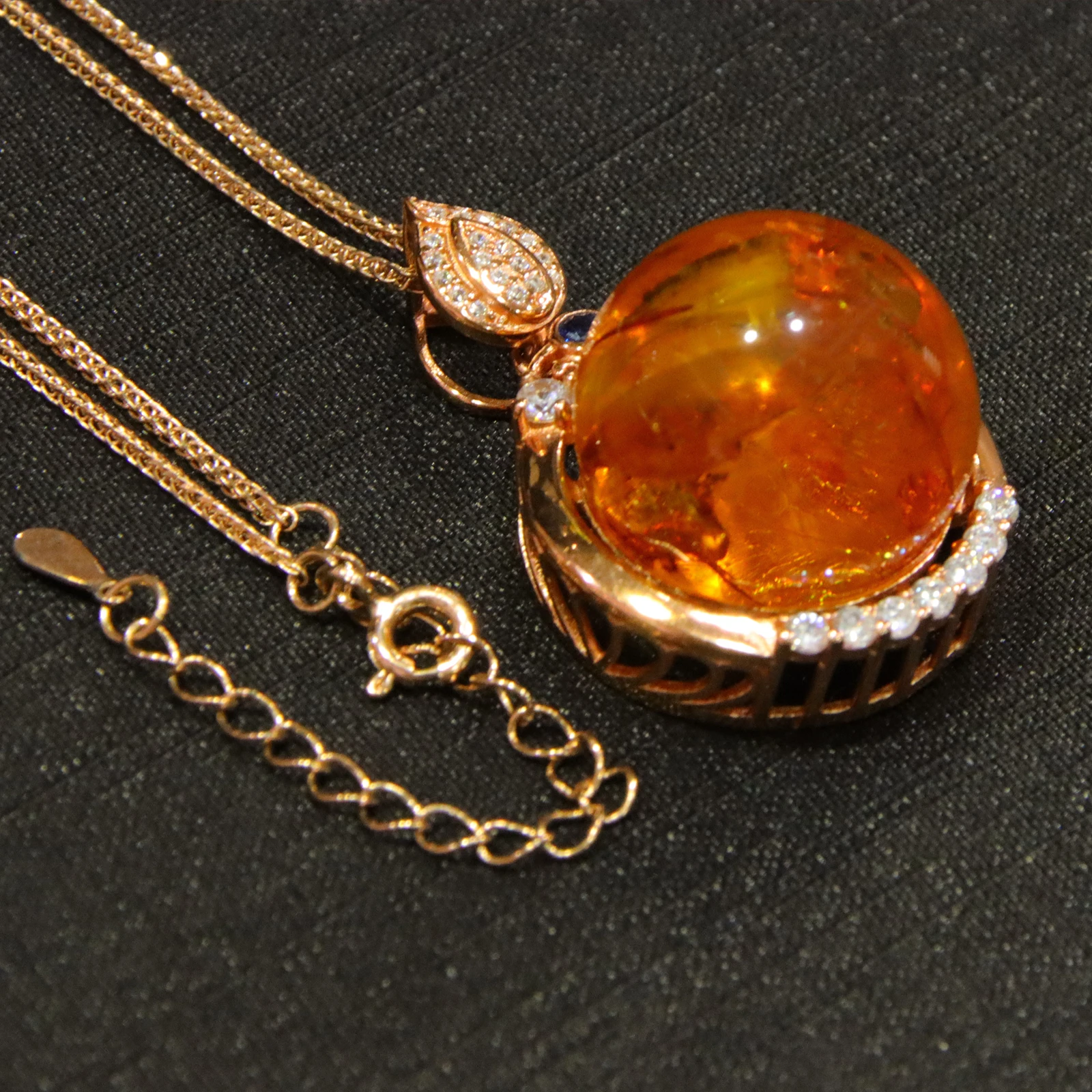 قلادة كهرمان من الفضة النقية مقاس 18 ملم مع انسدادات نباتية طبيعية مجوهرات فاخرة مخرمة ملكية عتيقة #6