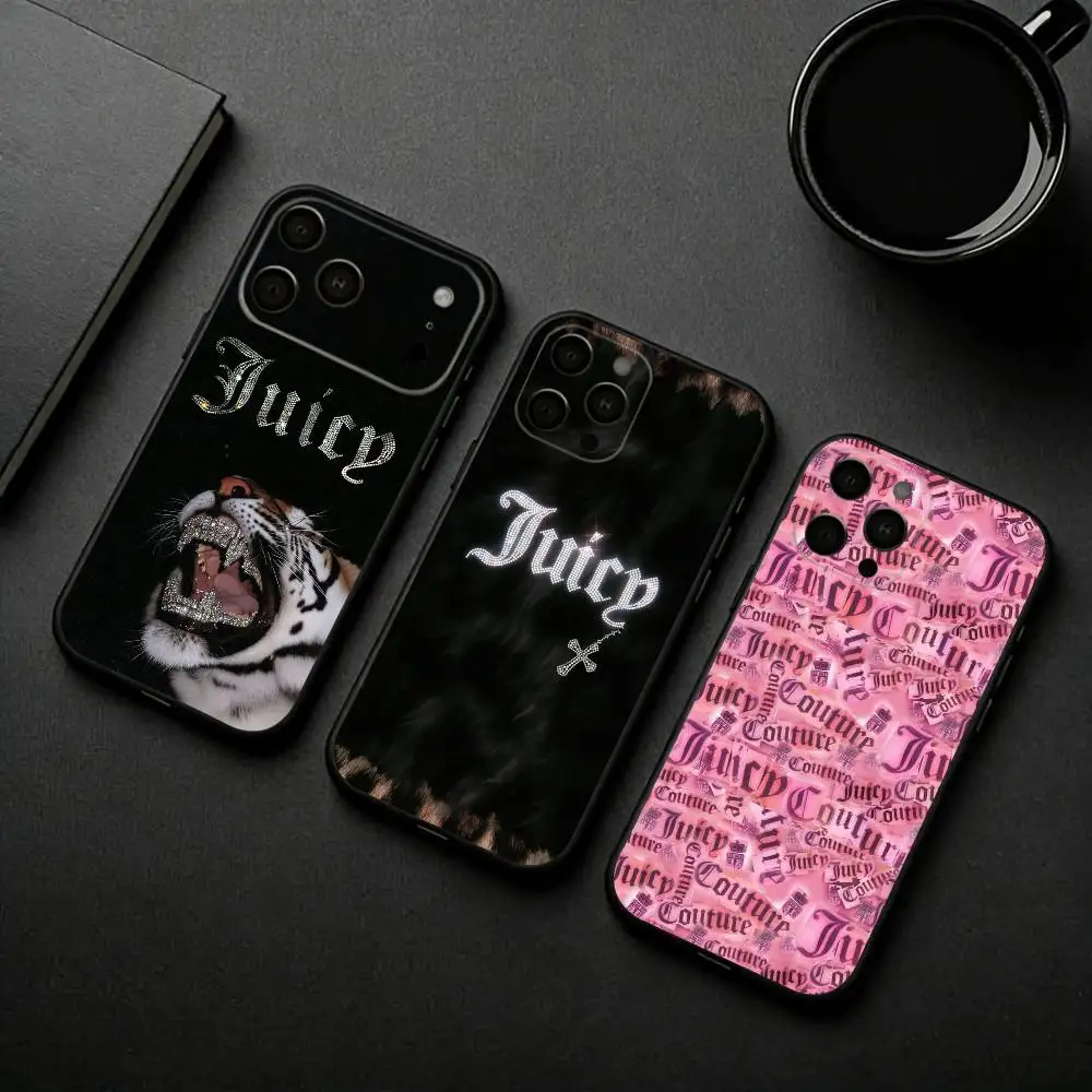 

J-Juicy C-Couture Phone Case For iPhone 17pro, 16,15,14,13,12,11 X XR Plus,Others Soft Black Cover
