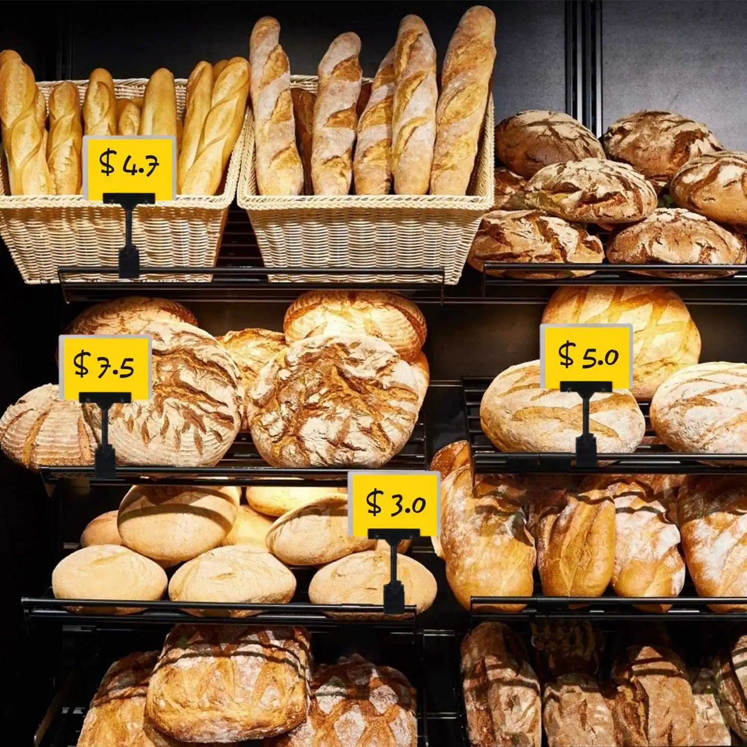 10PCS Adjustable Plastic Sign Holder,Clip-on Style Double Head Display Clips Rotating Reuse Sign Price Tag for Store