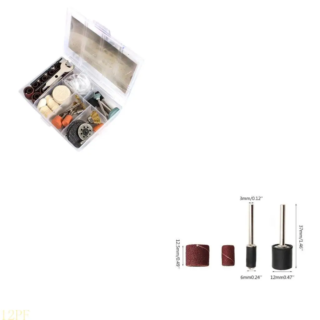 12PF 92pcs/set Rotary Tool Accessories Fit for Drill Carving Polishing Grinding Metal Engraving