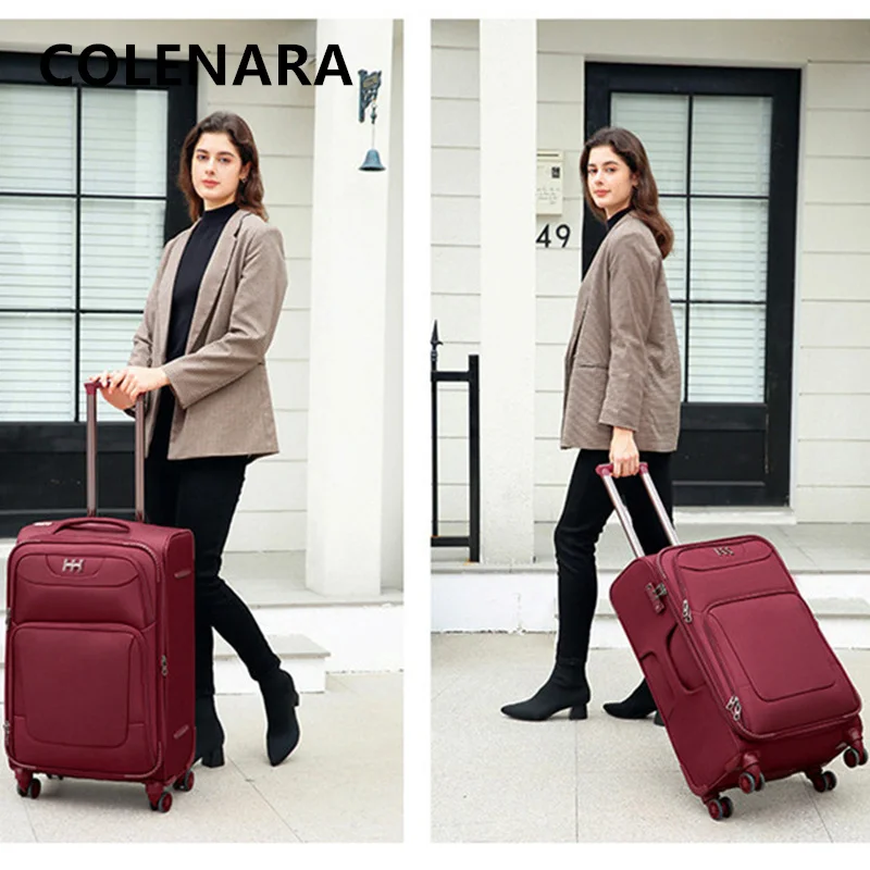 COLENARA Luggage Travel Bag Set of Three Oxford Cloth Boarding Box Men's Business Trolley Case Large Capacity Travel Suitcase
