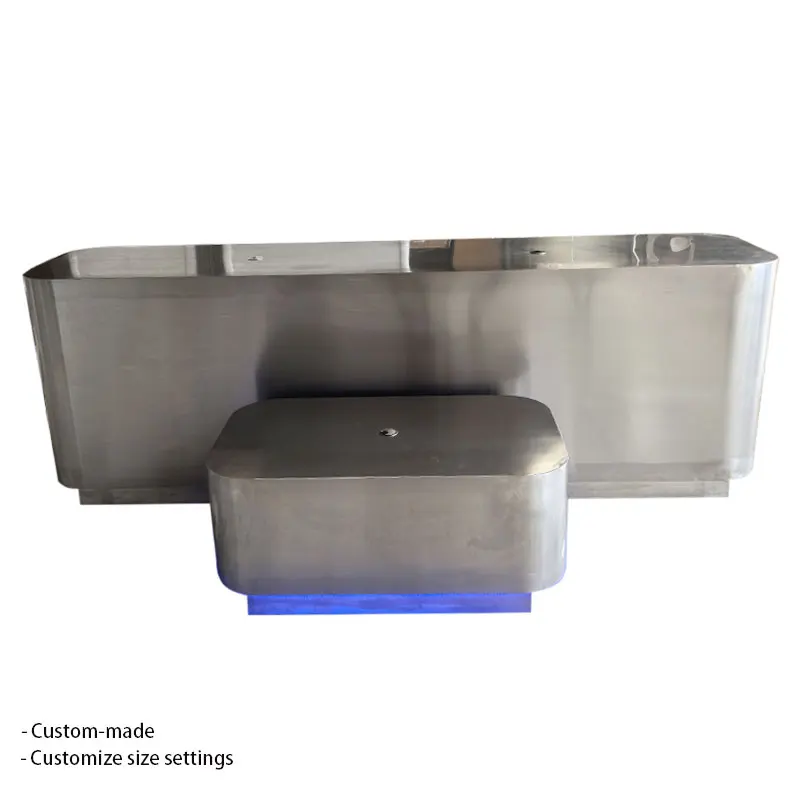 Customized Retail Store Checkout Counters Stainless Steel Cash Register Counter Bar for Fine Display