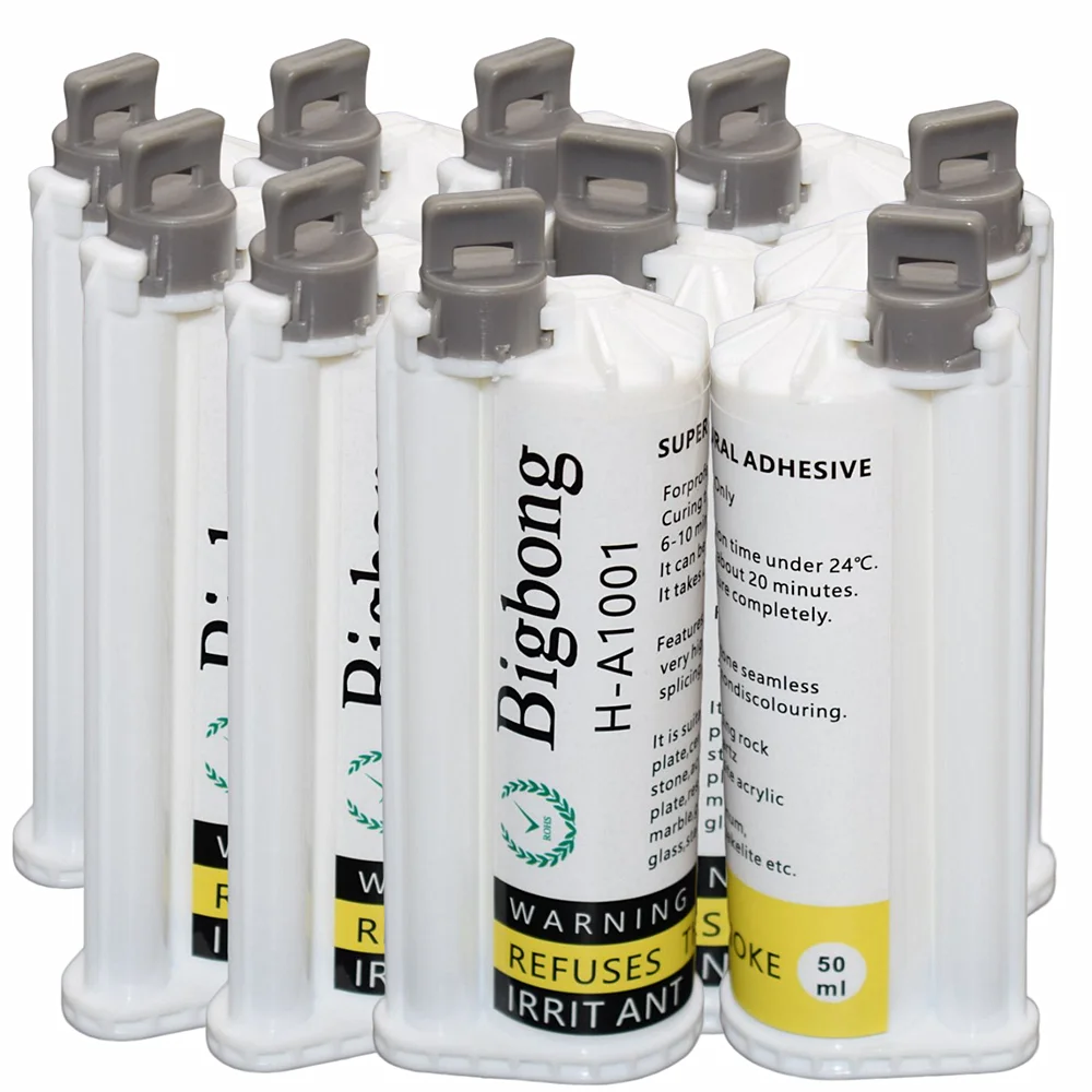 

10pcs Structural Adhesive 10:1 Two-Component White Glue Strong Adhesive 50ml AB Glue for 50ml Glue Guns 10:1 Manual Caulking Gun