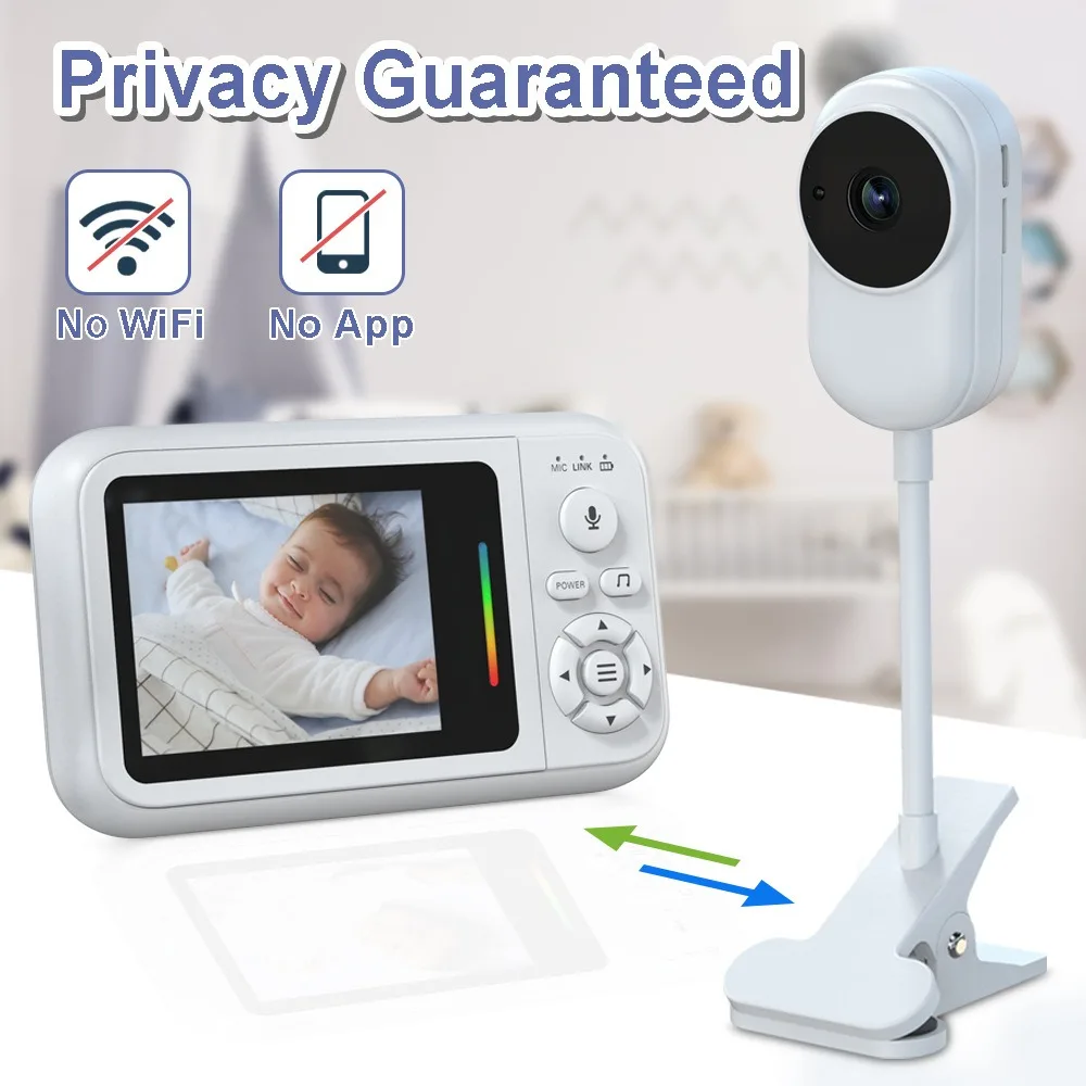New Baby Monitor No WiFi, Babyphone Video Baby Camera Monitor Bebe Nanny HD 3.2 Inch LCD Two Way Talk PTZ Lullabies For New Born