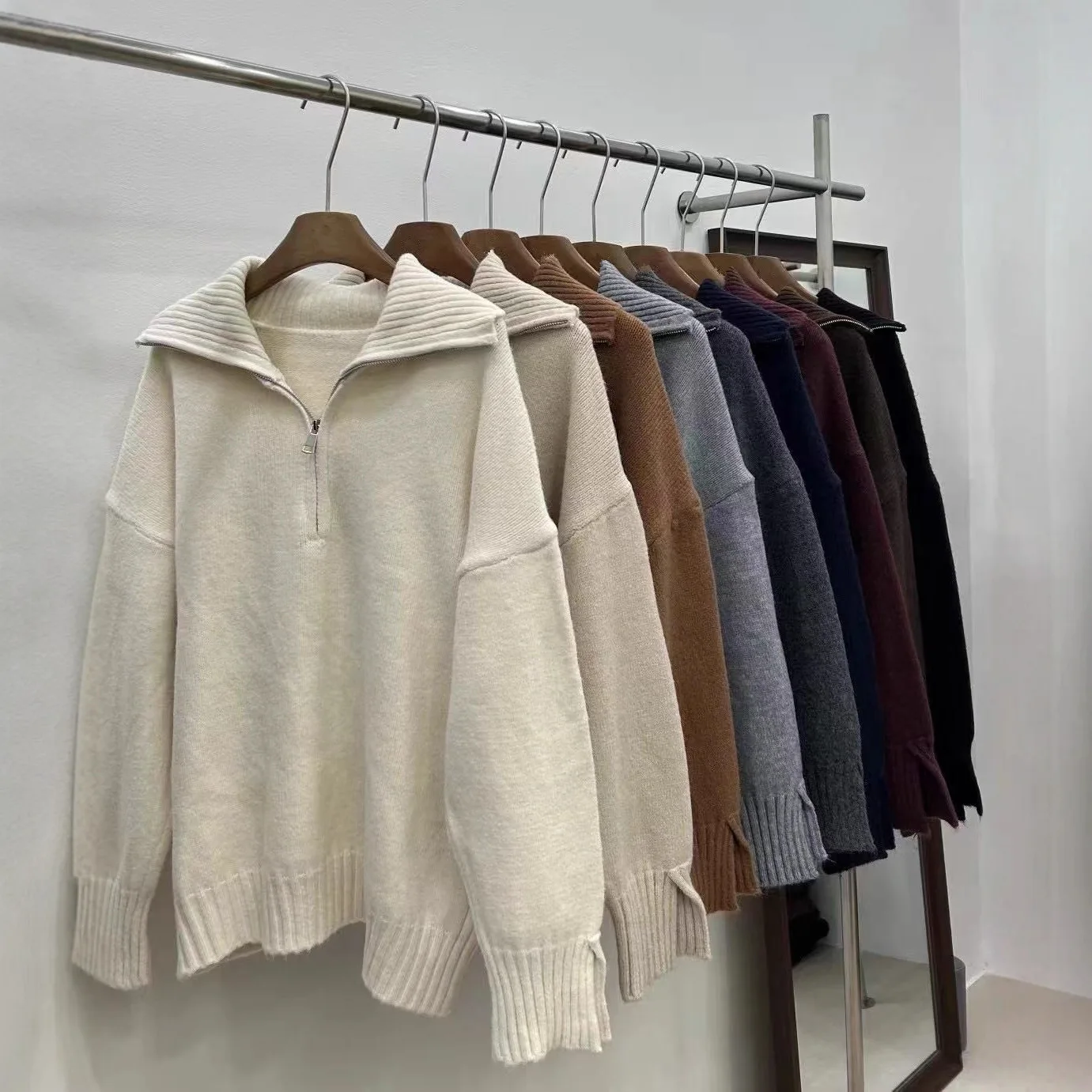 

Новинка: Женский свитер свободного кроя, утепленный, однотонный, на молнии, с разрезами, для повседневной носки, большие размеры