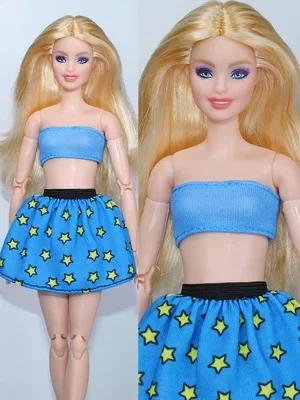 Blue 11.5in. Doll Outfits Set For Barbie Clothes For Barbie Doll Clothing Tank Top Skirt 1/6 BJD Dolls Accessories Kids Toy Gift