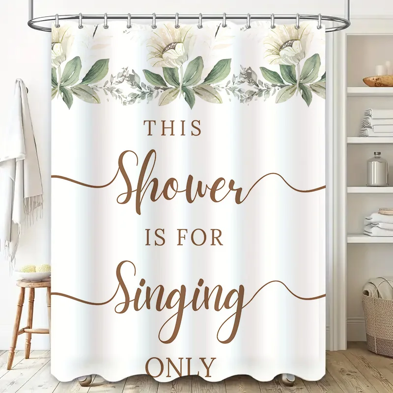 Delightful Ombre Shower Curtain for Your Bathroom Decor Luxurious Metallic Floral Design with Hooks Set in Mint Pink Gold White