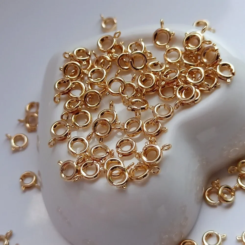 14K Gold-plated Bead Spring Buckle Bracelet, Anklet, Necklace Connecting Buckle, Ending Lobster Buckle Diy Handmade Materials
