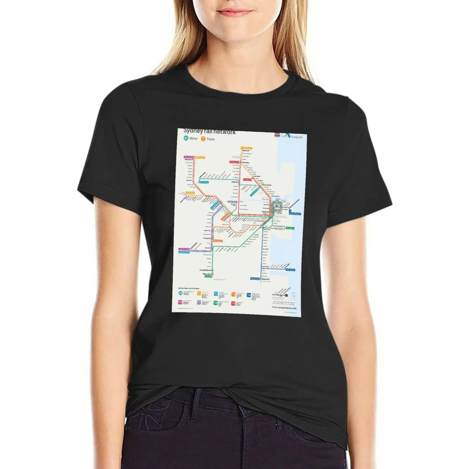 

Sydney Trains Map T-Shirt Blouse plain vintage ariat shirts for Women
