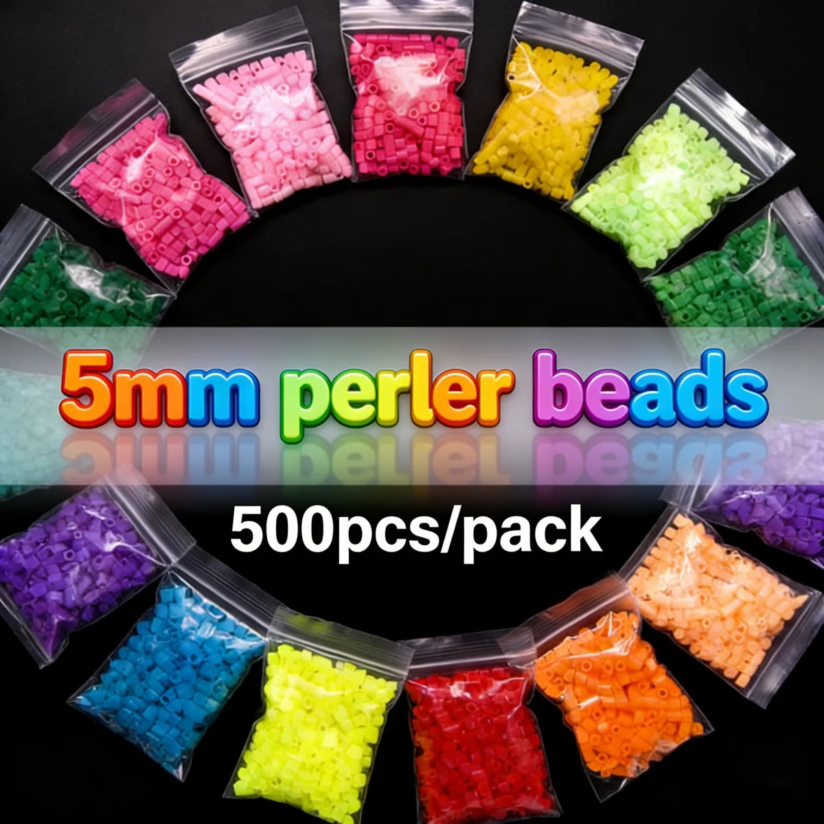 

500pcs/bag 5mm Perler Hama Beads Toys Kids Education Diy Puzzles High Quality Handmade Gift