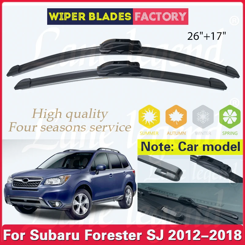 

For Subaru Forester SJ 2012 2013 2014 2015 2016 2017 2018 Front Wiper Blades Windshield Windscreen Window Car Accessories 26"17"