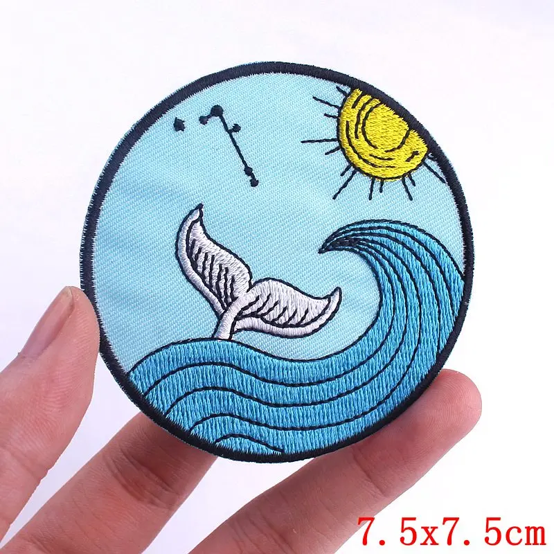 Japan Fish Lucky Cat Mount Fuji Patch Eisen auf Patches für Kleidung bestickte Patches auf Kleidung schmelzbare thermoadhäsive Patch