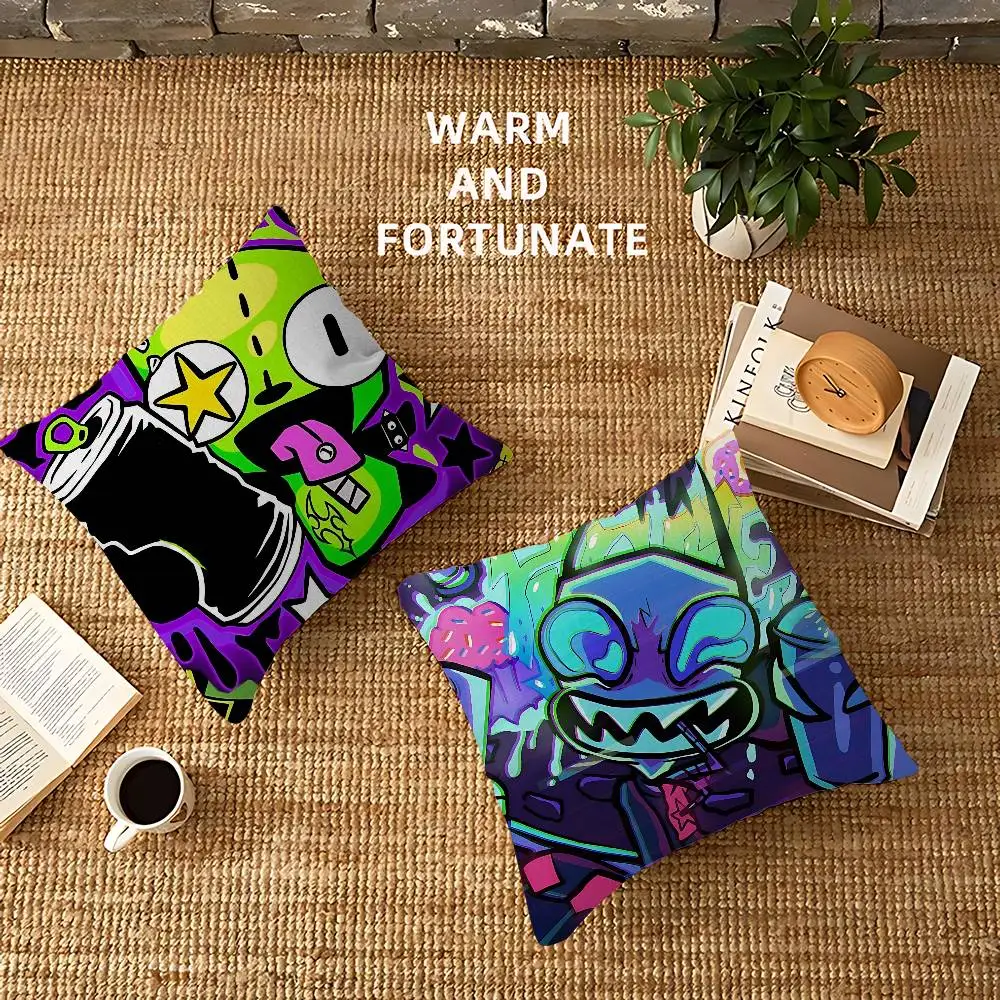 Cartoon I-invader Zim Maple Design Cushion Cover Happy Autumn Harvest decor Holiday Decorati Pillow Cover