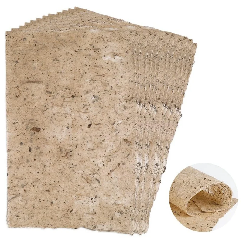 Mulberry Paper Handmade Paper Sheets: 100Pcs Vintage Craft Paper Sheets for Calligraphy Drawing Writing Art