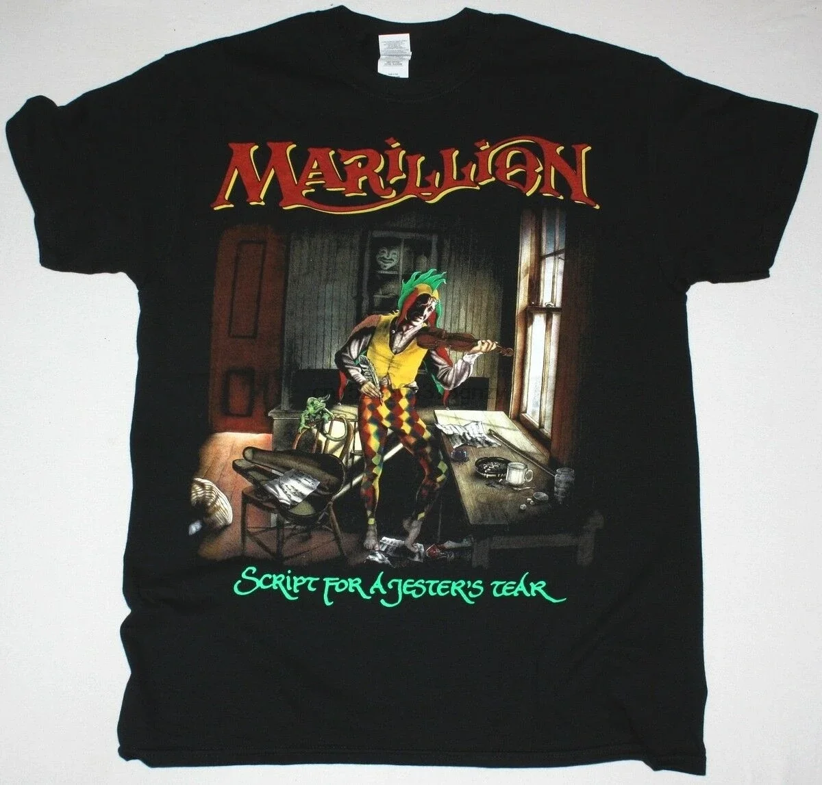 

MARILLION SCRIPT FOR A JESTERS TEAR BLACK T SHIRT PROGRESSIVE ROCK FISH Men Women Unisex Fashion tshirt Free Shipping