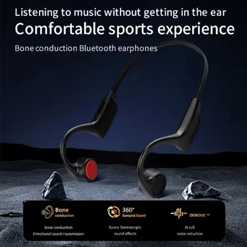 Imagen 2 del producto ERAZER-auriculares deportivos de conducción ósea, Bluetooth 5,4, ligeros, transpirables, con banda para el cuello, antigolpes, micrófono incorporado para Lenovo Xiaomi
