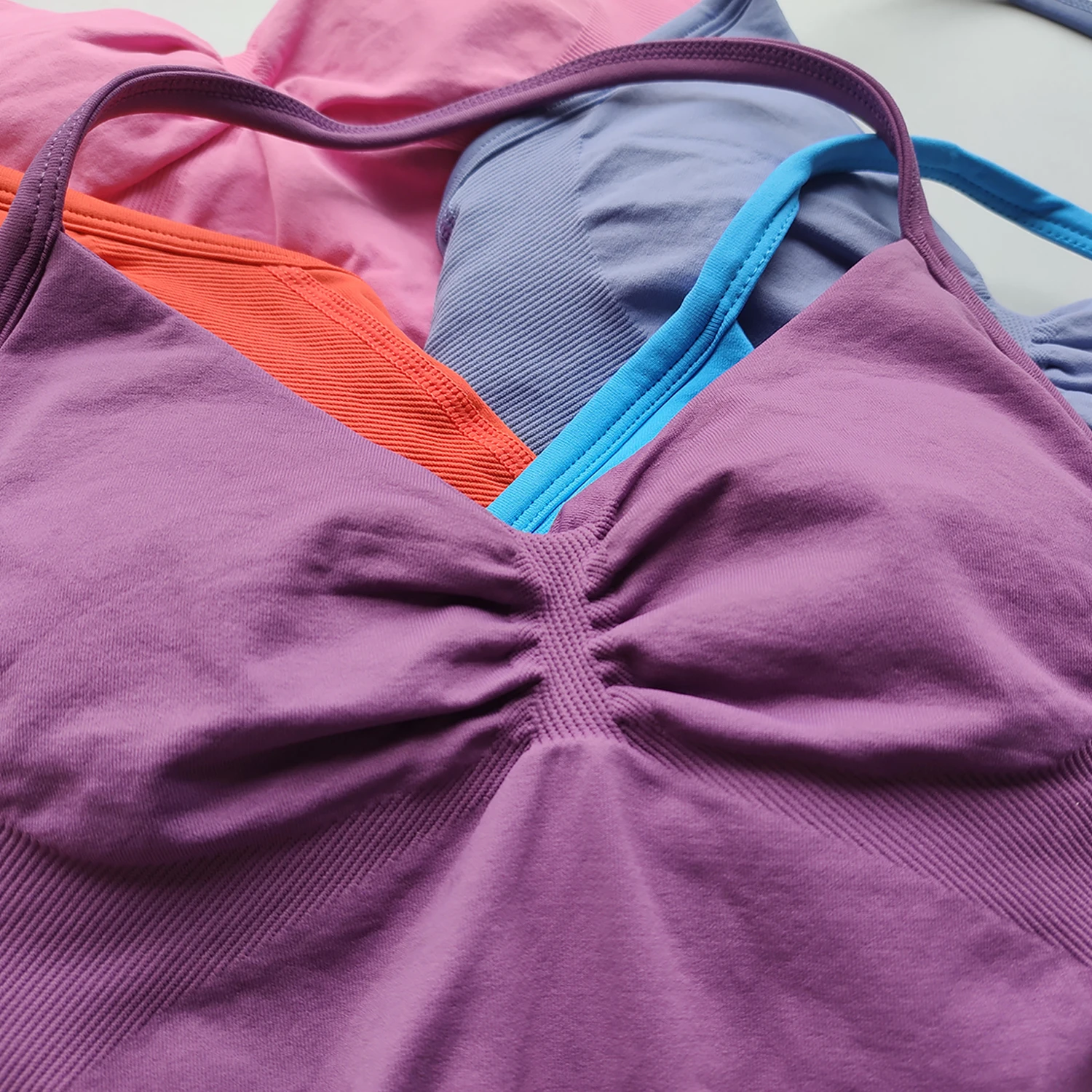 ARFTE Longline Strappy Gym Top Backless Gym Clothes Women Scrunch Built-in Bra With Removable Cups Yoga Tank Tops image 5