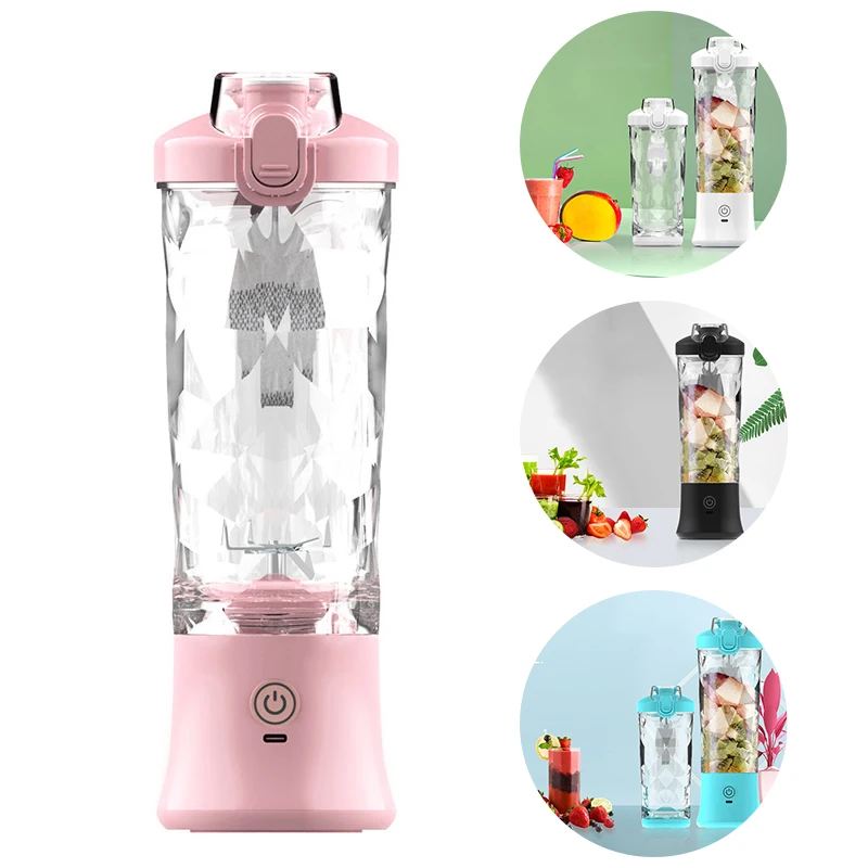 

Portable Blender Juicer Multifunctional USB Charging 600ml Electric Juicer Machine Fresh Fruit Juice Blender Smoothie Cup Bottle