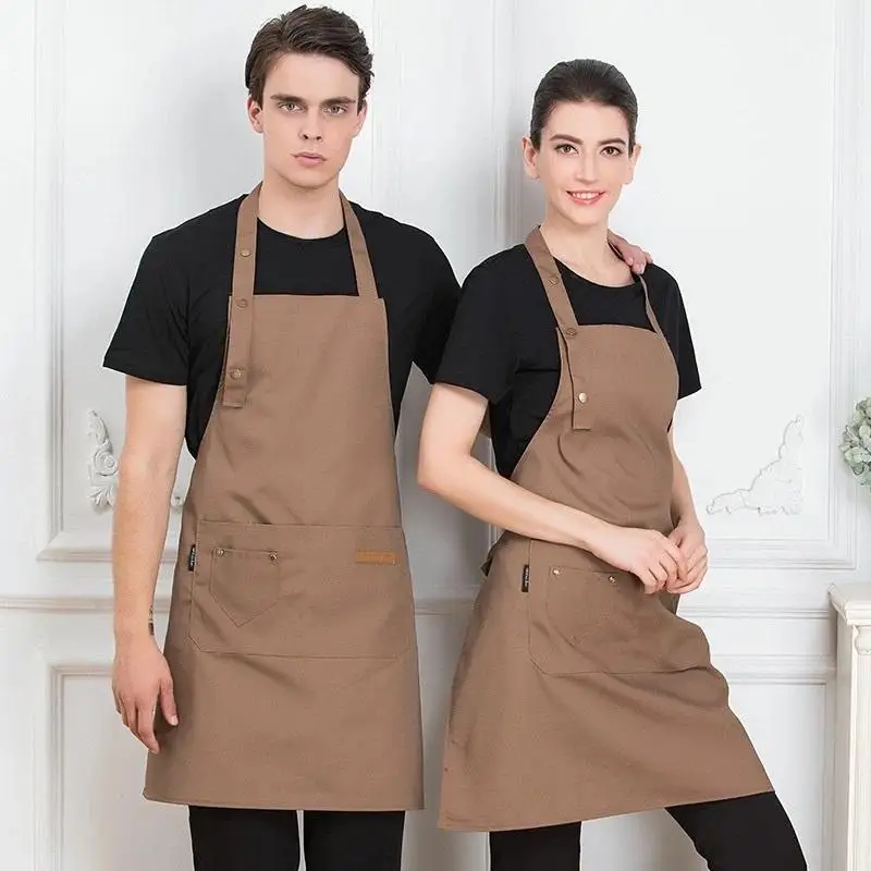 Waterproof Baking Apron Adjustable Neck Strap with Large Pocket Non-stick Chef Cooking Kitchen Apron for Men Women