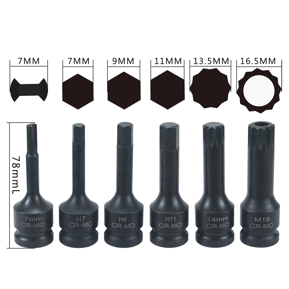 12 قطعة/16 قطعة/17 قطعة 1/2 "مربع محرك تأثير الفرامل الفرجار مجموعة مقابس خاصة لأودي/فولكس فاجن/بورش/بنز/فورد/BMW