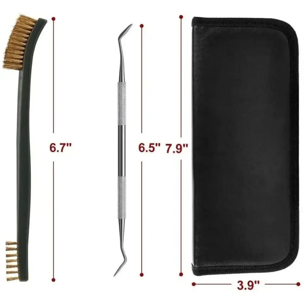 9pcs/Set Toy Gun Cleaning Kit 3 Brass Steel Brushes 6 Stainless Steel Pick Rifle Cleaning Tool