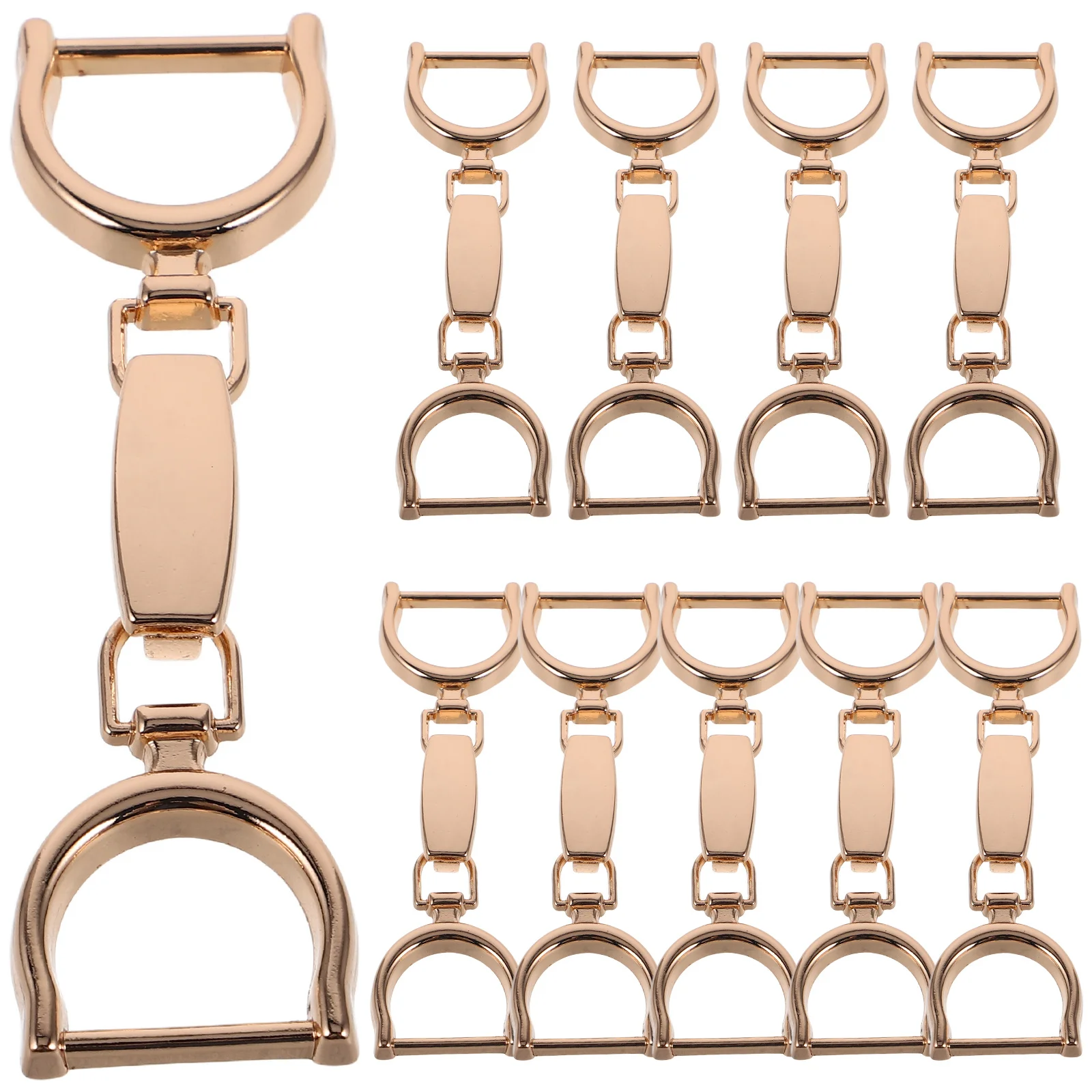 

10Pcs -Ring Metal Buckle Chain Decoration Adjustable Purse Clip Fasteners Multi-Use Bag Strap Connector DIY Handbag