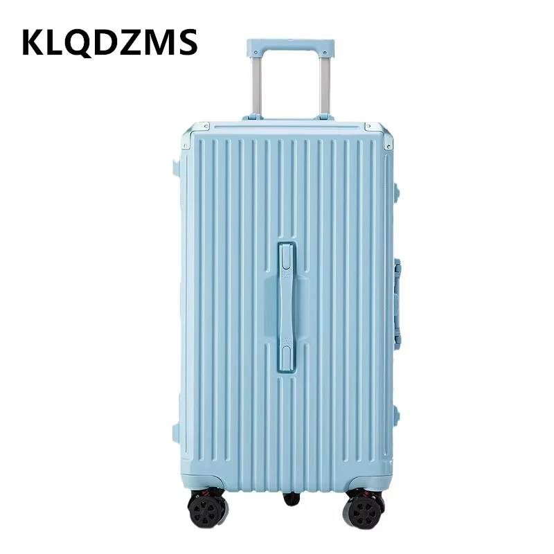 KLQDZMS New Luggage Large Capacity Multi-function Trolley Case 20 Inch PC Boarding Box 22"24"26"28" PC Aluminum Frame Suitcase