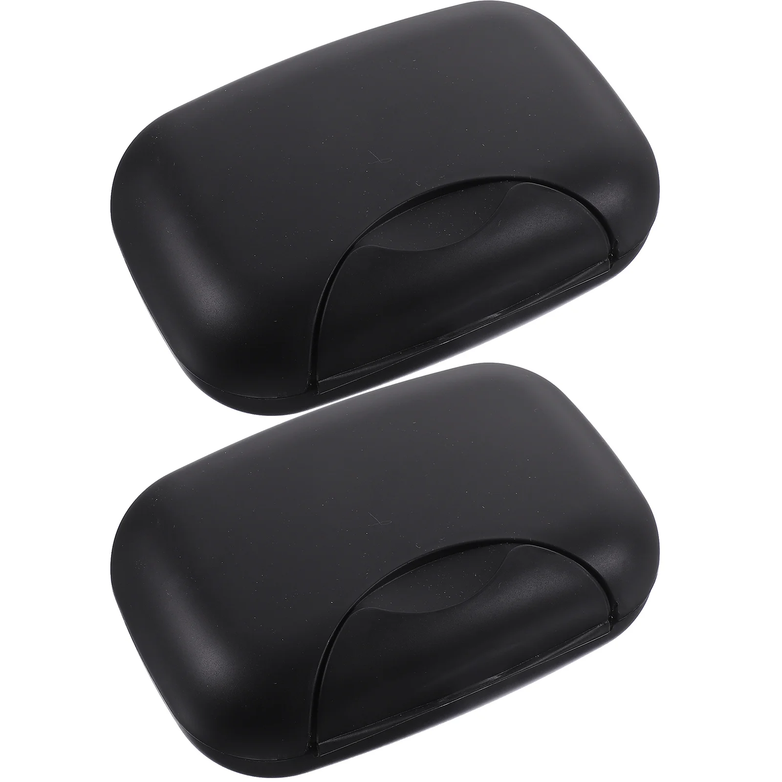 

2Pcs Travel Soap Box Sealing Waterproof Seal Buckle Portable Soap Dish Soap Basket Soap Holder for Men Women Home Black