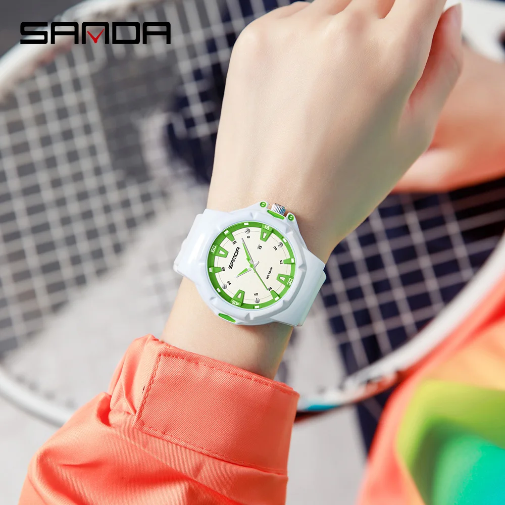 SANDA New 3260 Fashion Student Quartz Watch Waterproof Luminous Calendar Simple Women's Student Quartz Watch 2025