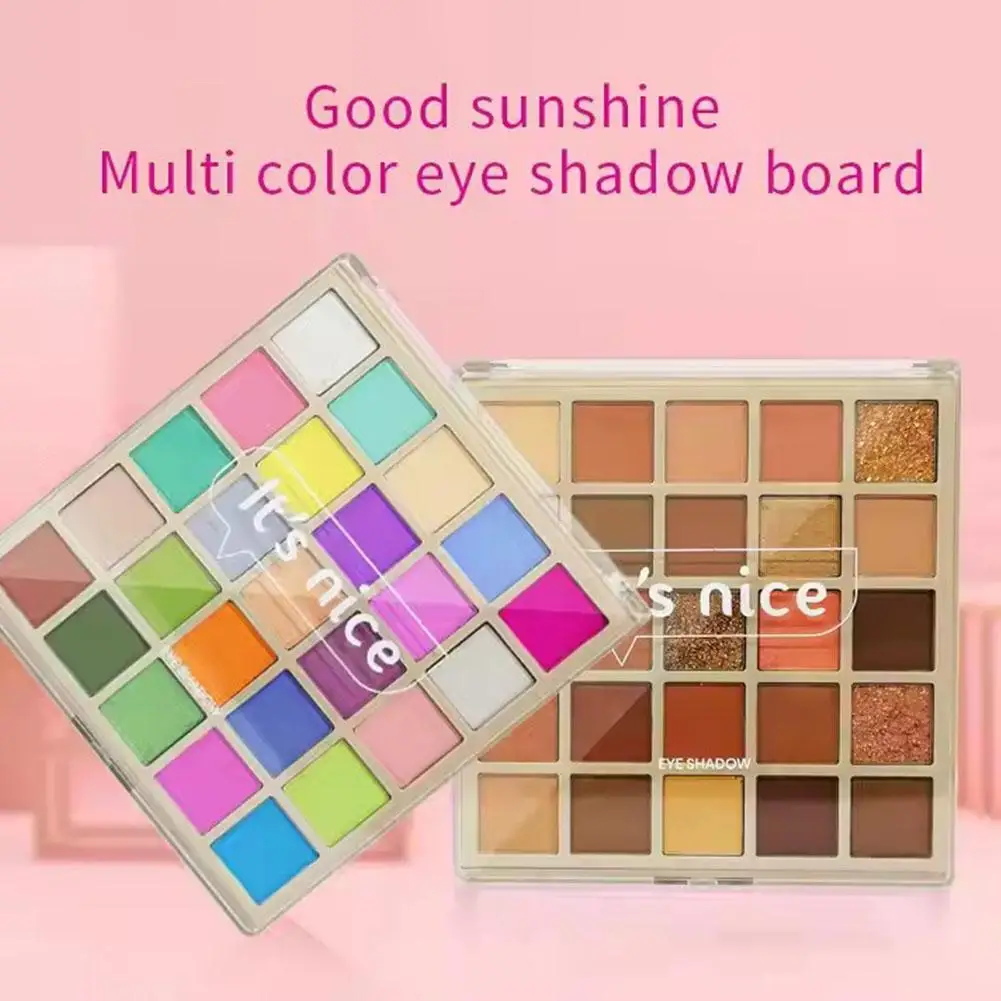 25 Color Eye Shadow Tray Pearlescent Shining Eye Shadow Eye Products Matte Makeup Color Long-lasting Waterproof Display Y0H5