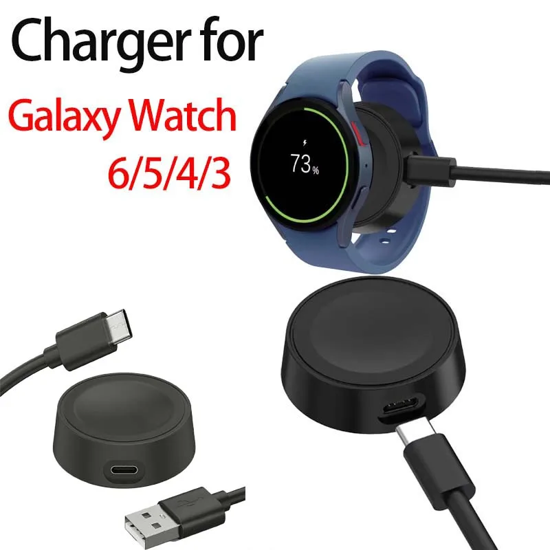 Tragbares kabelloses magnetisches Ladegerät für Samsung Watch 7, Ladegerät Typ C, Dock-Aufladung für Galaxy Watch 7, 6, 5, 4, 3, Ladegerät