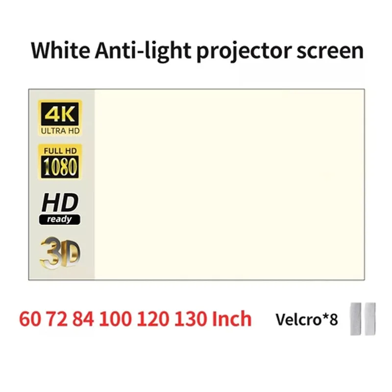 Yovanxer White Grid ALR Projector Screen Ambient Light Rejecting 16:9 60 72 84 100 120 130 inch Reflective Cloth Home Theater