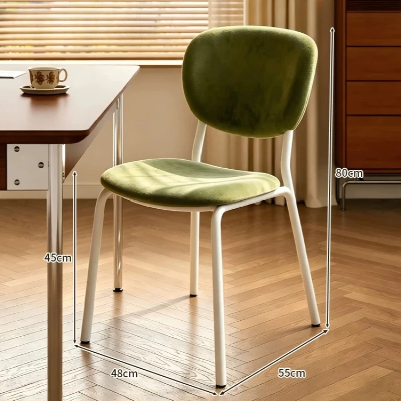 xx-Wipeable Metal Dining Chairs Nordic Trendy Art Desk Dining Chairs Kitchen Single Sillas Para Sala De Estar Home Furniture^