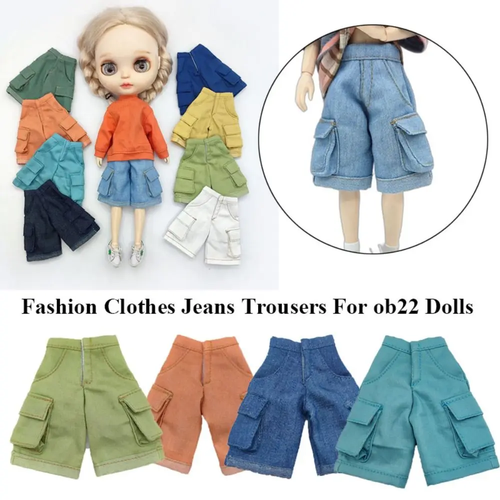 New Fashion Overalls Clothes Casual Cute Denim Pants DIY 10 Colors Toys For Blythe Dolls For OB22 Dolls for OB24 Dolls