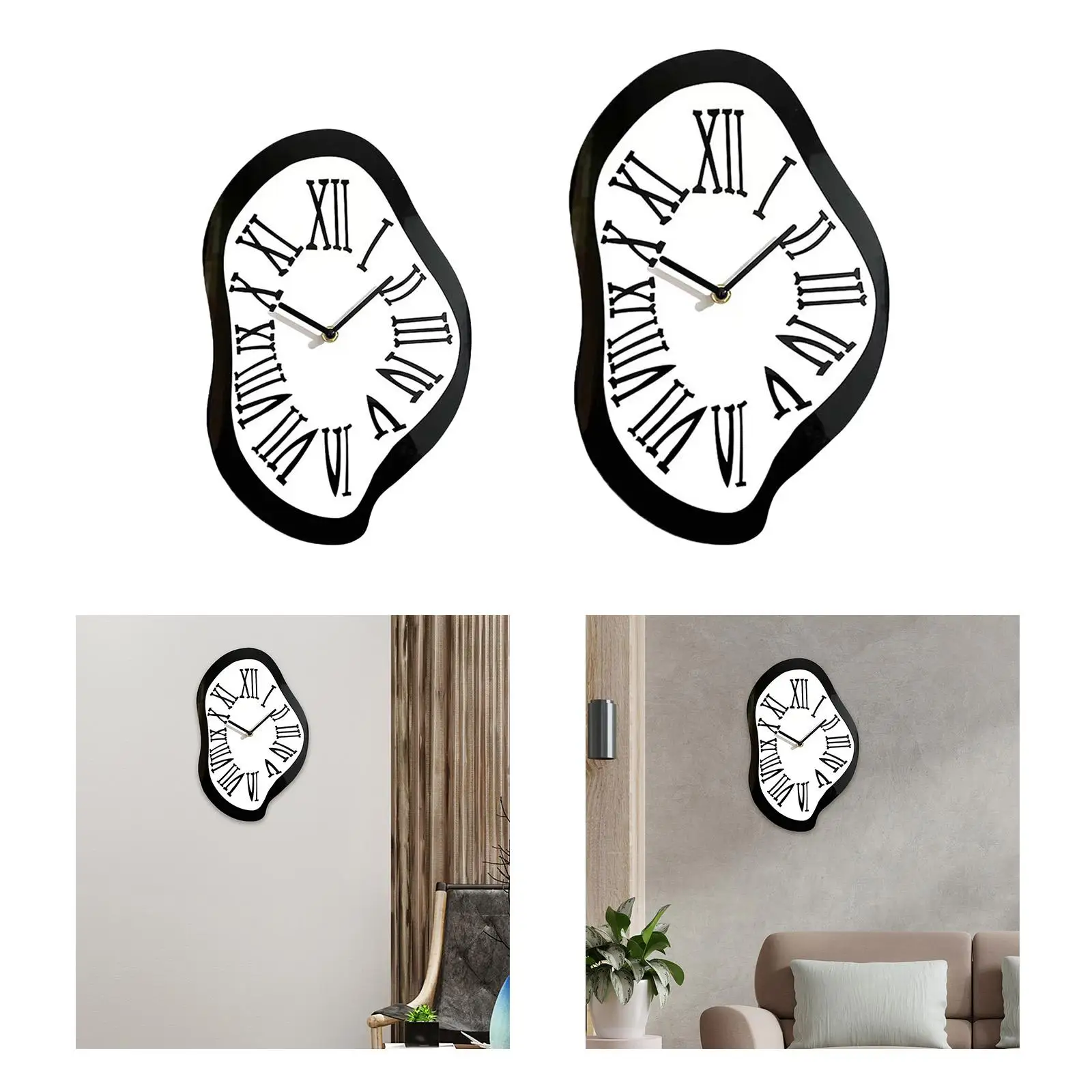 Melting Clock Funny Abstract Decor Wall Clock Silent Sweep Wall Clock Distorted