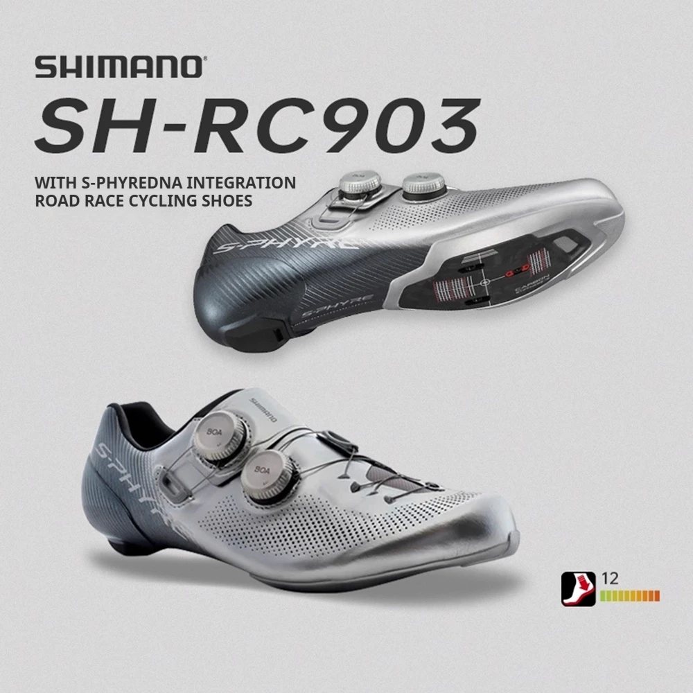 SHIMANO RC903 Road Cycling Shoes SPD-SL Carbon Sole Racing Bike Shoes for Men Lightweight Breathable Lock Shoes