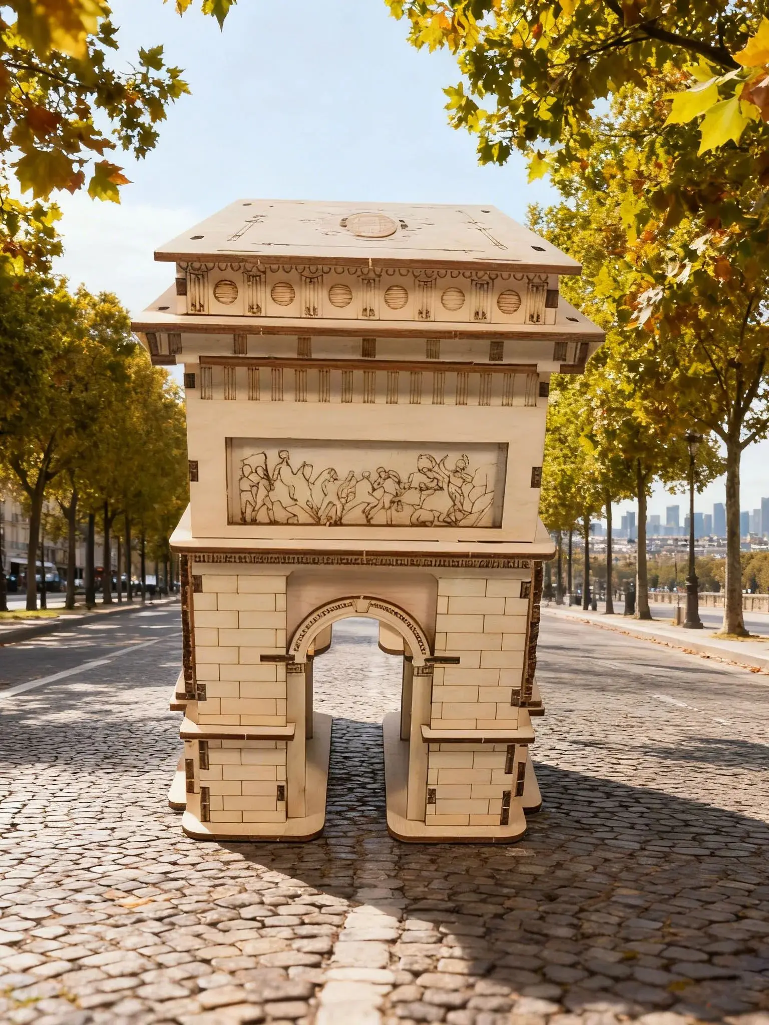 Arc de triomphe en bois, modèle de Puzzle 3D, Kit d'assemblage créatif, décoration de maison, modèle artisanal, cadeau de fête