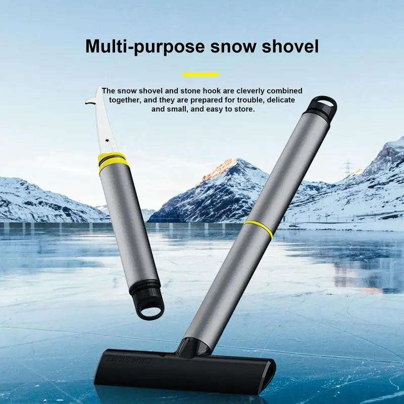 Multifunctional Ice Scraper Windshield Snow Removal Shovel Double-sided Handle Snow Removal TPU Cleaning Glass Brush Winter